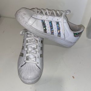 Adidas superstar iridescent rainbow 3 stripe!!